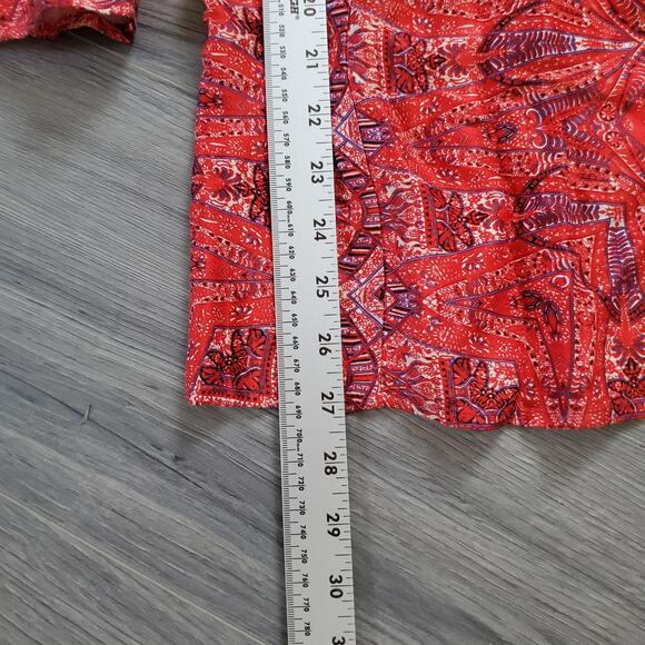 Free People Jumpsuit Womens 4 Pink Red Boho Wide Leg Sleeveless Wrap Tie Rayon - Picture 6 of 12